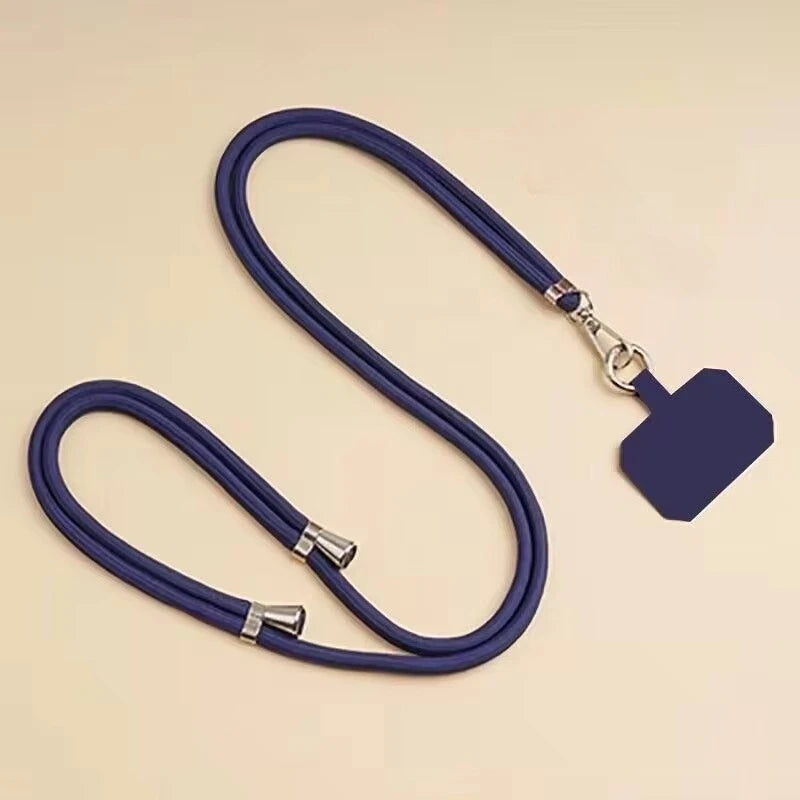 Universal Adjustment Phone Lanyard Solid Color Polyester Necklace Strap Long Hanging Rope With Clip Anti-Lost Crossbody Lanyard