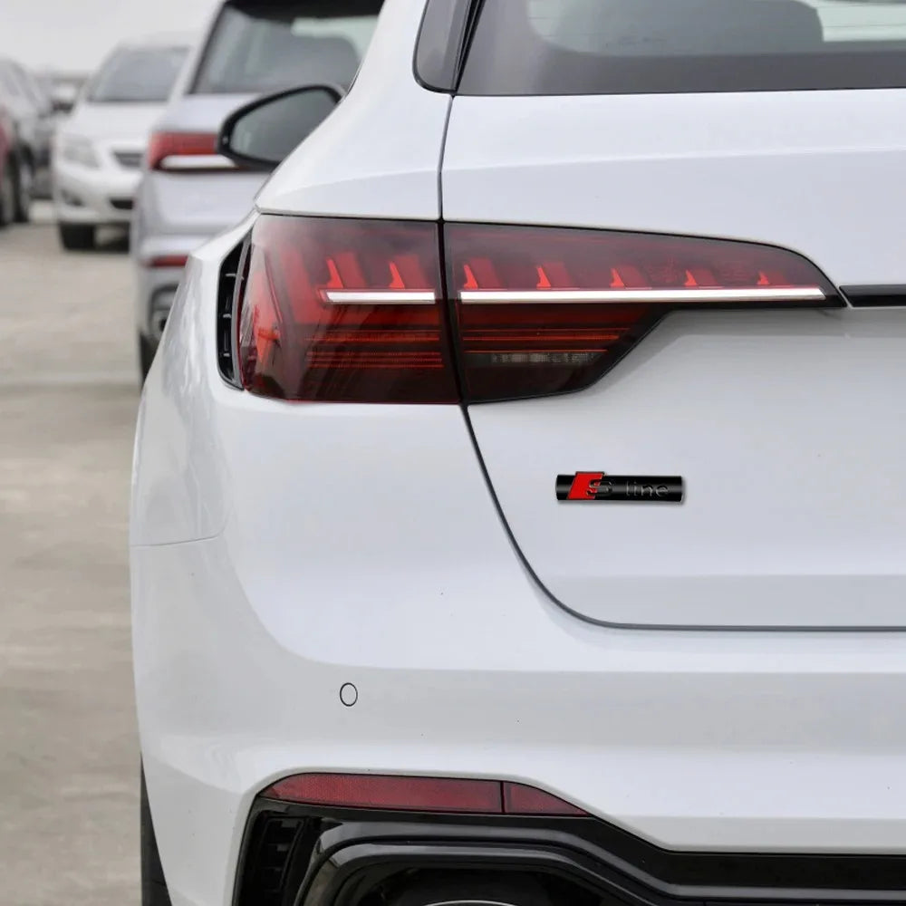 S Line 3D Logo Car Front Grille Badge Sticker Metal S Line Emblem For Audi Sline RS A3 A4 A5 A6 A7 A8 S3 RS3 RS5 RS6 S4 Q2 Q5 Q3