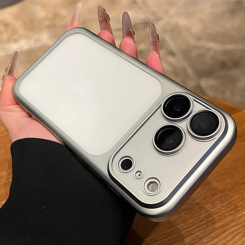 Luxury Plating Nano Matte Translucent Case For iPhone 18 17 16 Plus 15 14 13 Pro Max Air Lens Protection Matte BackPlate Cover