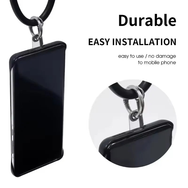 Transparent Matte Flexible Phone Lanyard XYun Mobile Phone Universal Tether Tabs Hole Hanging Strap Patches Cord Clips Gasket