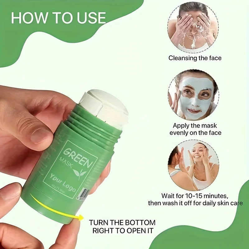 MELAO Green Tea Mask Stick - Natural Ingredients,Deep Cleaning,Oil Control,Effective For All Skin Types