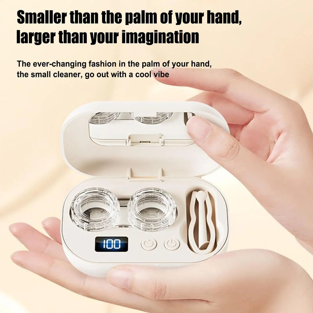 Contact Lens Cleaner High Frequency Vibration Contact Lens Cleaning Case Ultrasonic Electric Daily Supplies for Gym Sports