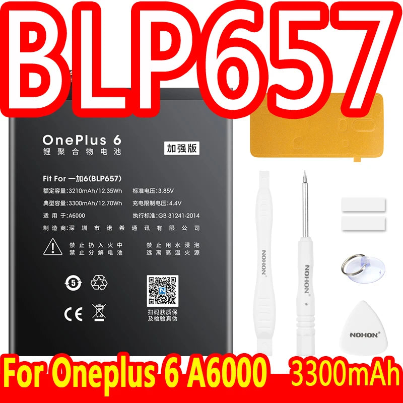 NOHON Battery For Oneplus 10 Pro 9 8 7 6 5 8T 7T 6T 5T 9RT 9R 10R Battery For One Plus BLP899 BLP827 BLP699 BLP685 BLP801 BLP861