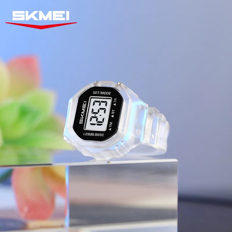 SKMEI 2699 New LED Digital Women Fashion Cool Rings Finger Watches Chronograph Plastic Watches Lady Jewelry （Cannot Adjust Size）