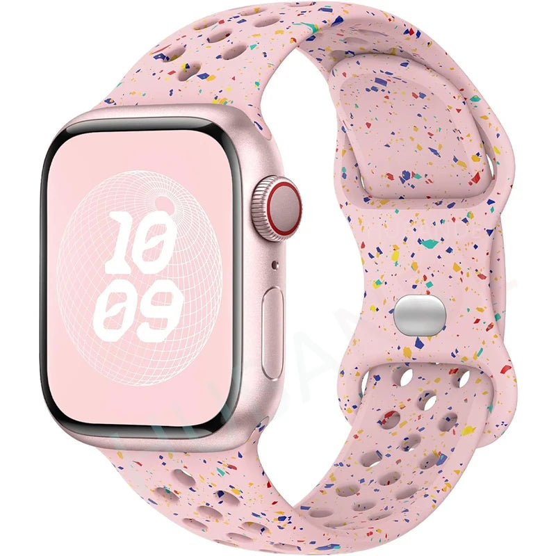 Strap For Apple Watch Band 46mm 44mm 49mm 45mm 40mm 41mm 38 42mm correa Breathable bracelet iwatch series 10 8 SE 7 6 5 9 Ultra