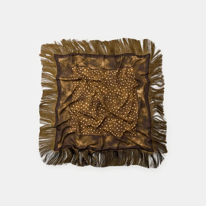 Vintage Printed Women's Square Scarf Elegant Autumn Winter Casual Tassel Spliced Shawl New Fashion Chic Scarves 2026