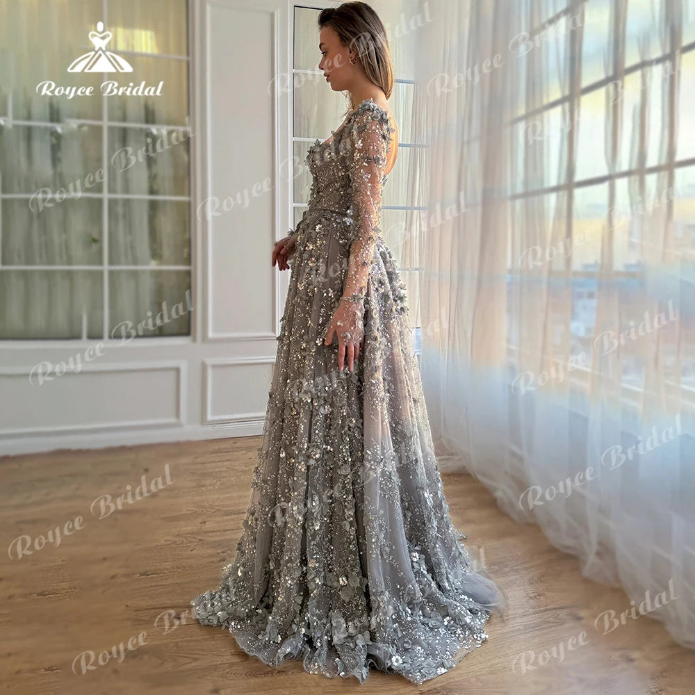 Pastrol Square Collar  A Line Prom Dress 2026 Lace Applique Floral Embellished Gown birthday فساتين سهرة Customized