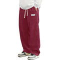 Autumn Mens Corduroy Casual Pants Fashion Loose Fit Pants Straight Sweatpants Elastic Waist Drawstring Outdoor Streetwear