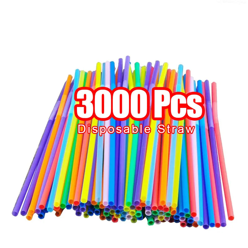 50-3000Pcs Multicolor Kitchen Beverage Straws Rietjes Drinking Straw Cocktail Rietjes Wedding Party Straws Accessories