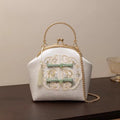 Vintage Embroidery Lace Flowers Shell Lock Purses for Women Wedding Bag Small Chain Women Shoulder Crossbody Bag Fringe Bags