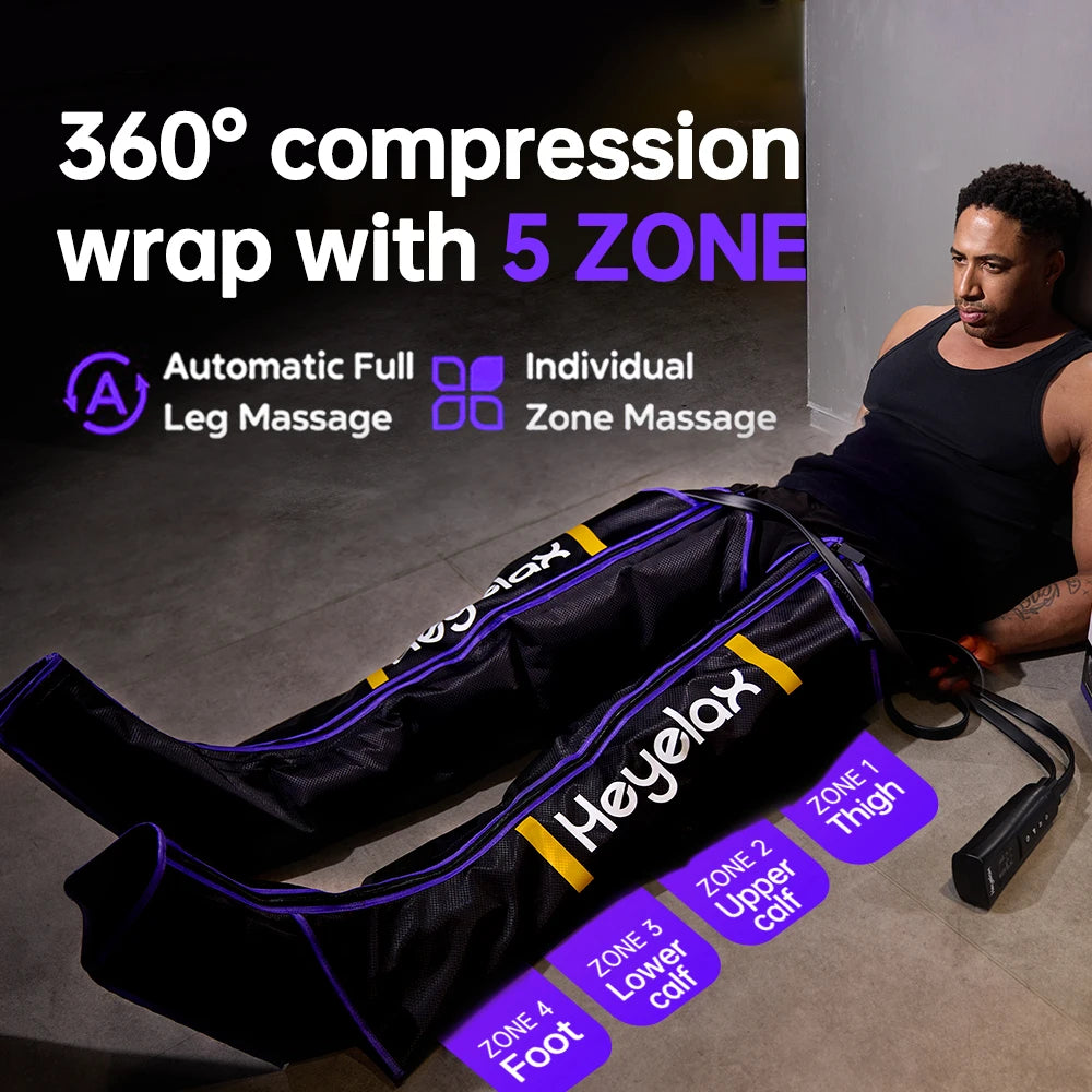 Leg Compression Massager for Circulation and Pain Relief,Air Compression Boots for Fast Recovery, 6 Mode,6 Intensity,Full Leg Massager for Muscle Relaxation- for Athletes, Gym