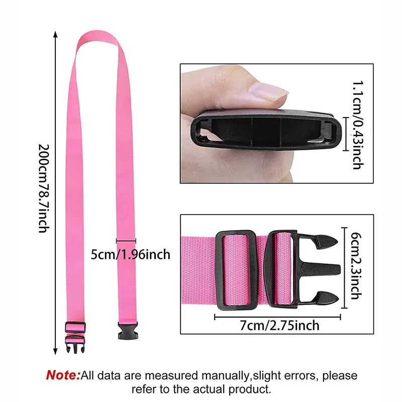 Straight Shaped Luggage Straps for Suitcase Polyester Luggage Belt with Adjustable Release Buckle Travel Accessory