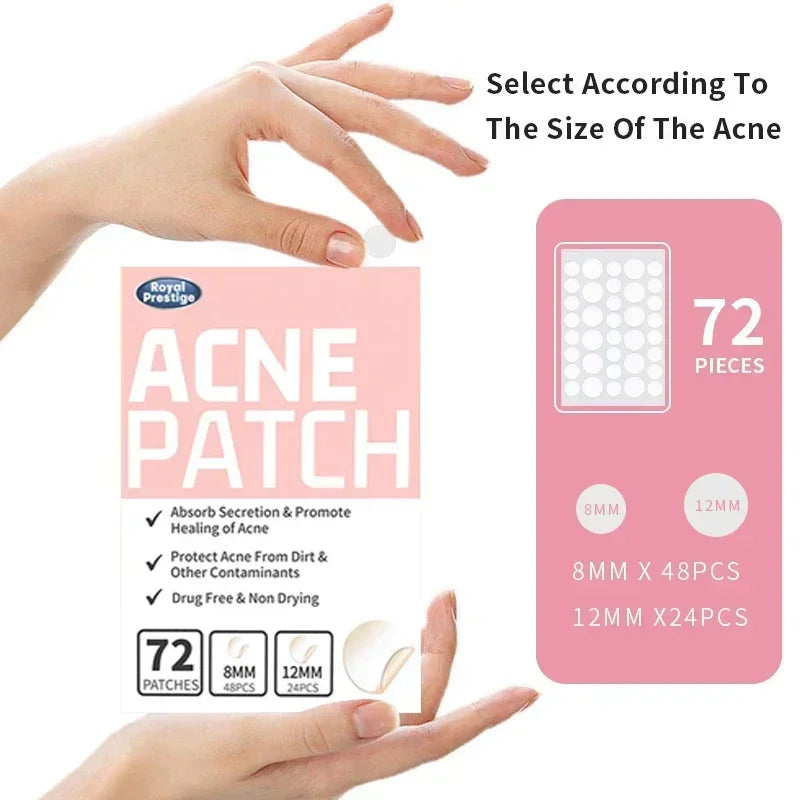 72pcs Invisible Acne Patches Waterproof Pimple Anti-Acne Hydrocolloid Patches Spots Marks Concealer Repair Sticker Skin Care