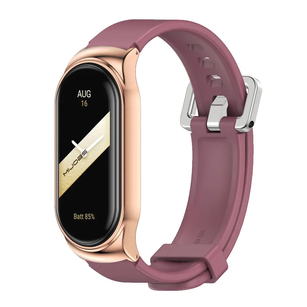 For Mi Band 10 9 8 7 6 5 Strap Silicone Wristband for Mi Band 9 Leather Strap For Mi band 8 Bracelet MiBand Metal Wristbands