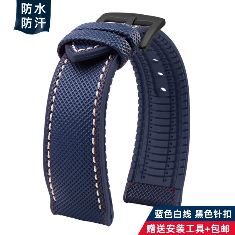 For Longines Seiko water ghost Hamilton series nylon rubber Bottom watch strap 20mm 22mm 23 Strap Men soft Waterproof Wrist Band