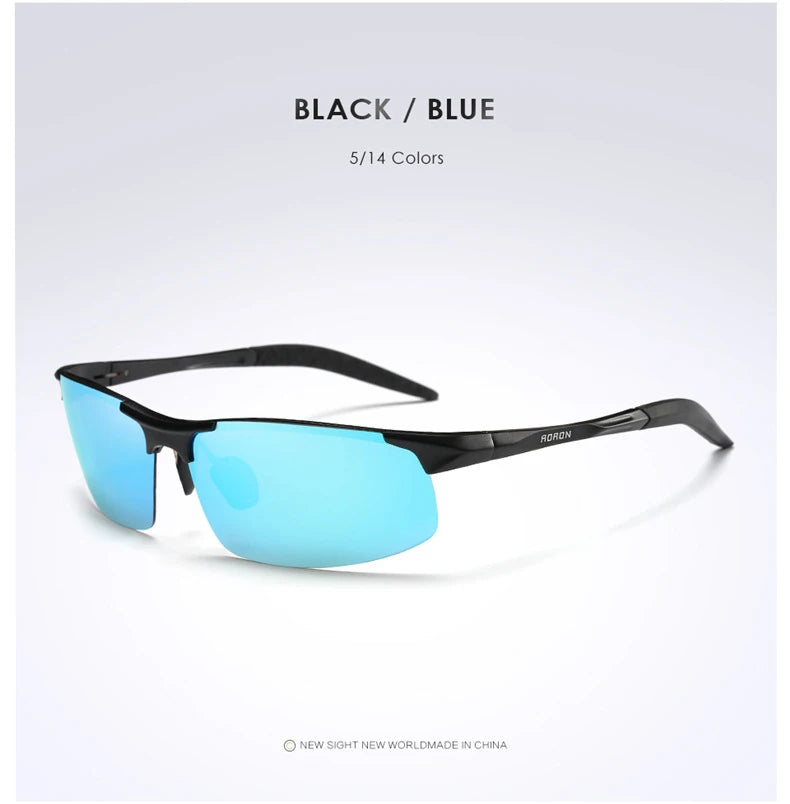 AORON Driving Polarized Sunglasses Men Aluminum Magnesium Frame Sport Sun Glasses Driver Sunglass UV400 Anti-Glare