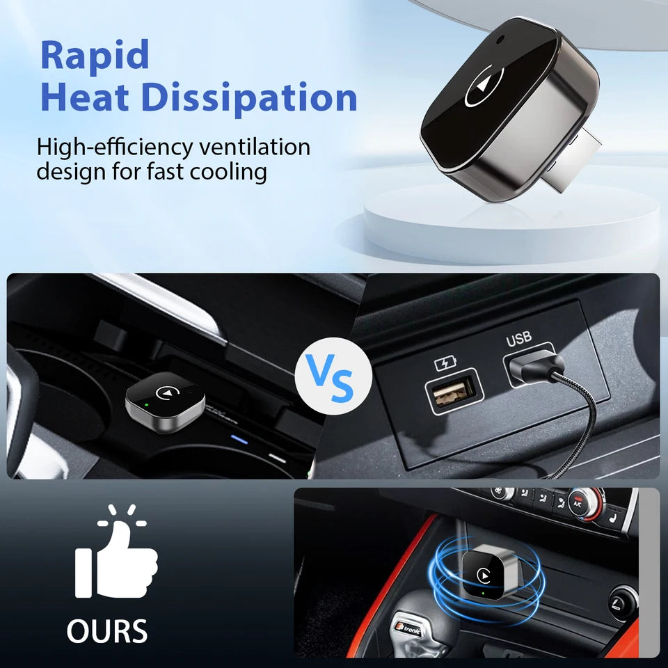 New 2026 2 in 1 Wireless CarPlay Adapter&Android Auto Wireless Adapter, 5Ghz WiFi Type-C/USB Plug Play CarPlay Wireless