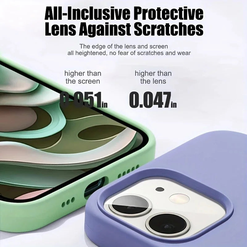 Phone Case - Original Liquid Silicone Soft Phone Case for iPhone 18 17 16 15 14 13 Pro Max Candy Color Shockproof Cover Funda