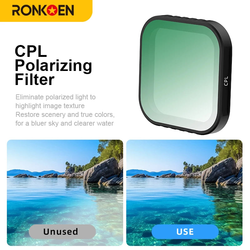 Ronkoen CPL ND8 ND16 ND32 Lens Filter Kit Aluminum Alloy Frame for Insta360 Ace Pro 2 / Ace Pro Camera Lens Accessories