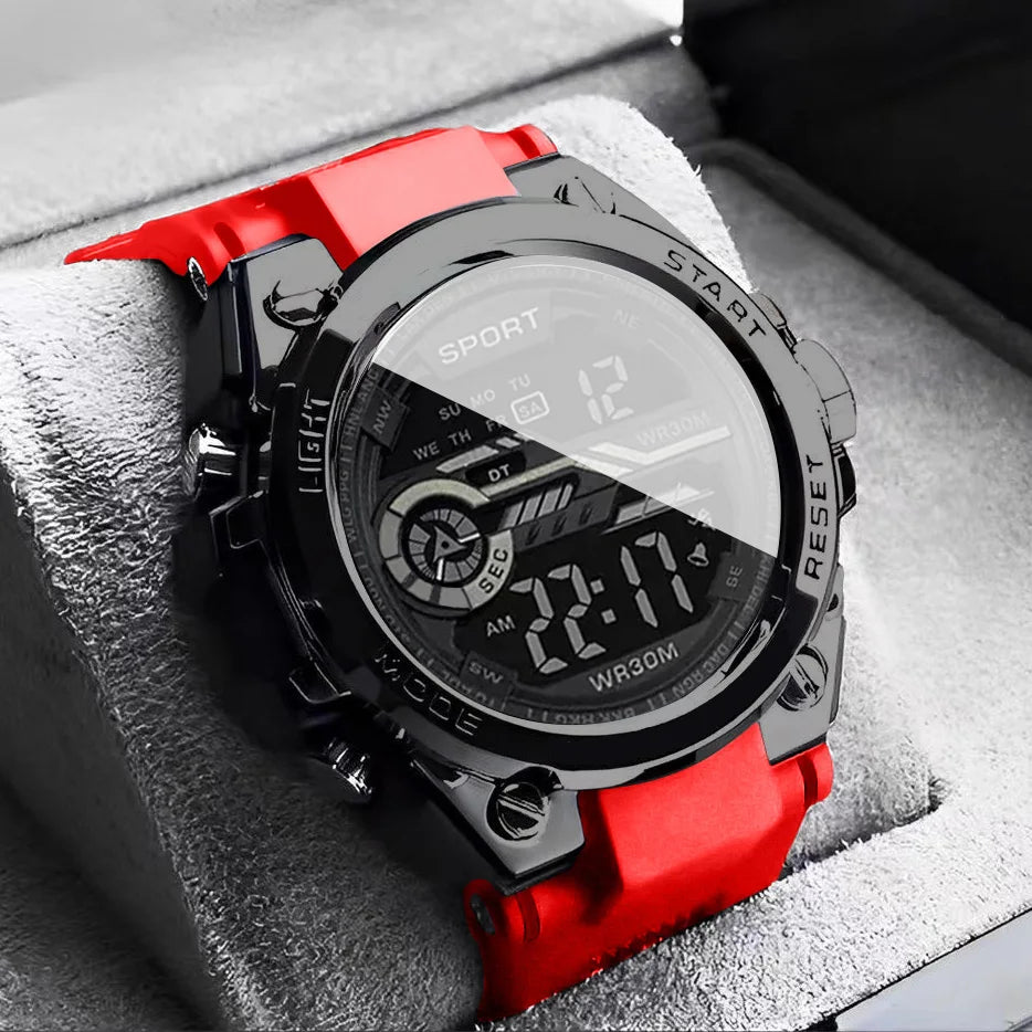 Multifunction Men's Sports Watch Luminous Alarm Clock Men LED Digital Watch Large dial Electronic Wristwatch