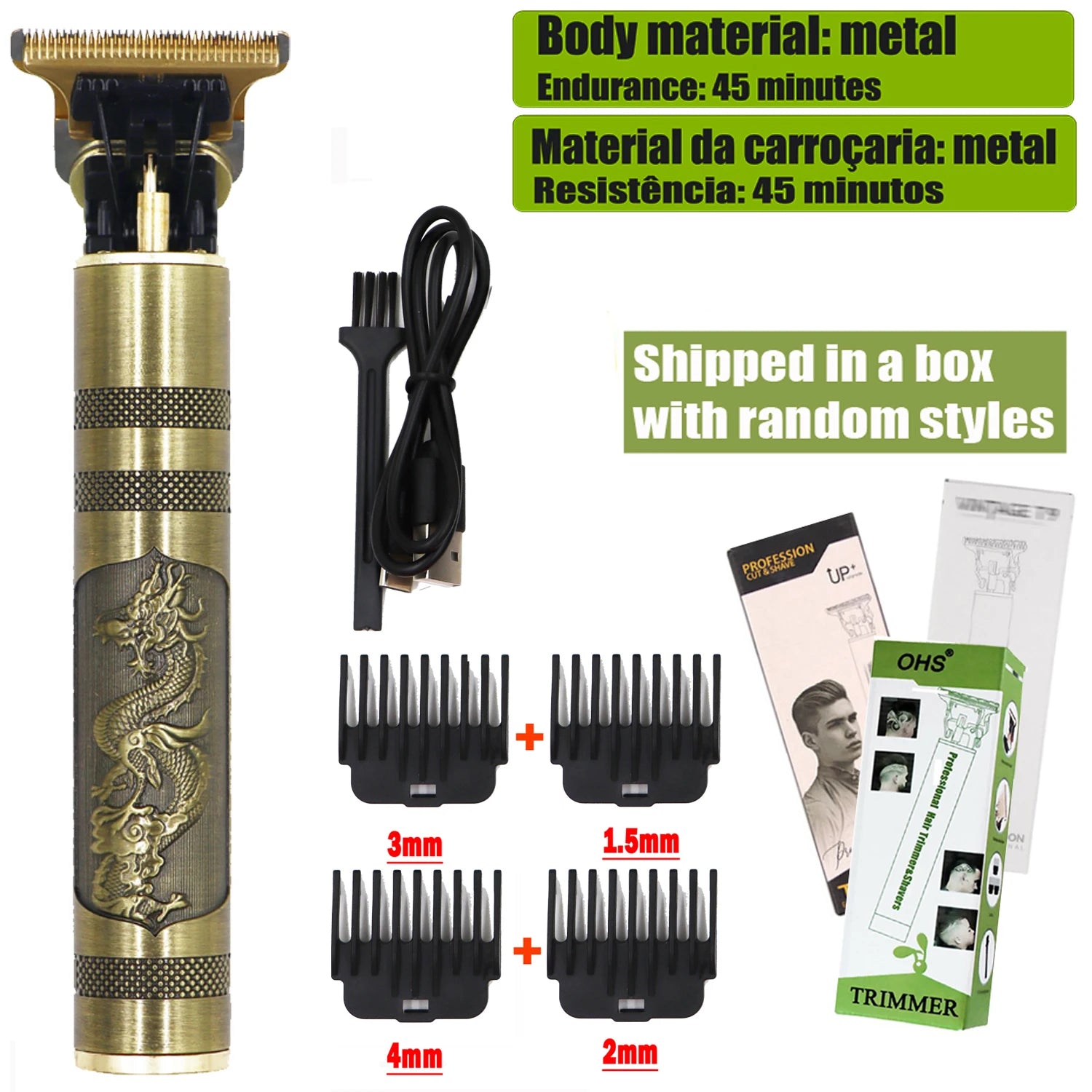 Tondeuse Dragon Vintage T9 Cordless Professional Hair Clippers Electric Trimmers For Men Clipper hair cutting machine Shaver