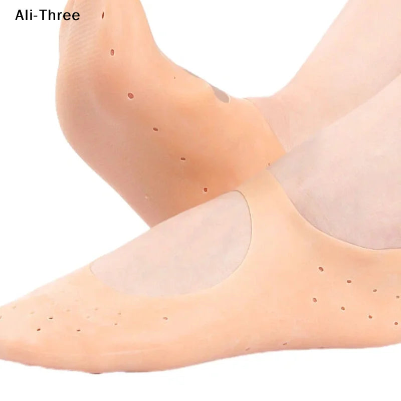 1Pair Spa Silicone Socks Moisturizing Gel Boat Socks Preventing Foot Dryness Cracked Dead Skin Remove Foot Care Tools
