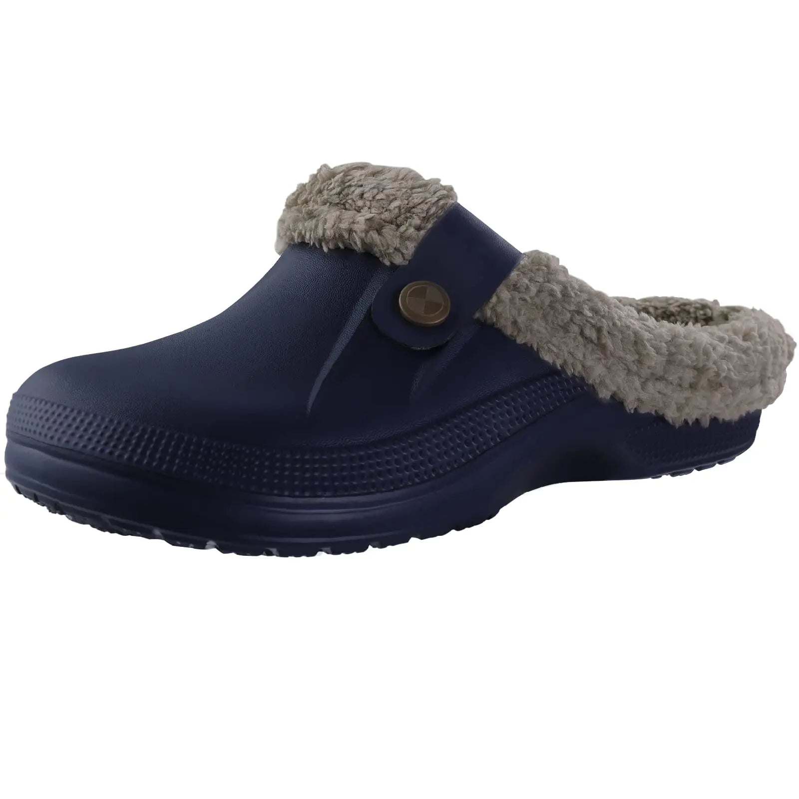 Comwarm Winter New Fuzzy House Slippers For Women Men Waterproof Garden Shoes Soft Plush Slippers Outdoor Warm Furry Clogs Slide