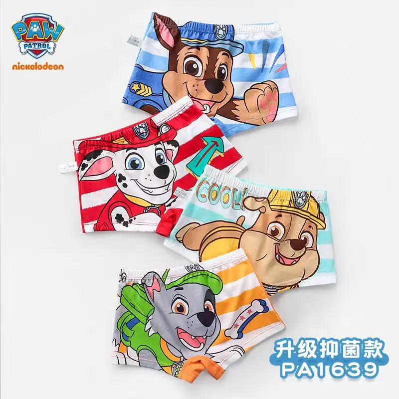 4PCS/Set 100% Genuine Paw Patrol KID's Printed Underpants Chase Rocky Marshall Rubble Briefs Underwear Boys Girls Birthday Gift