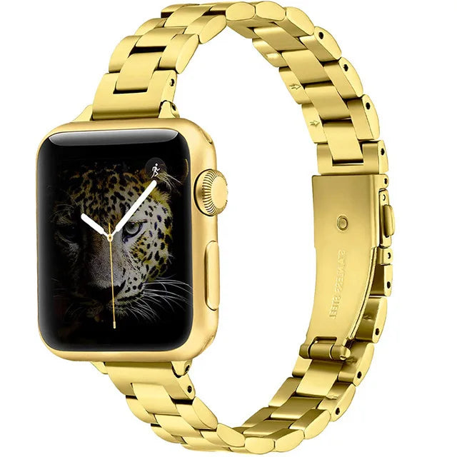 Slim Metal Strap For Apple Watch band UItra 49mm 9 8 7 45mm 41mm Women elegant bracelet on Iwatch series 654SE 44mm 42mm 40/38mm