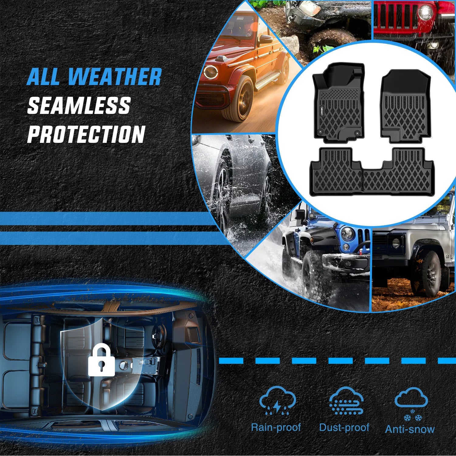 Nilight All-Weather TPE Floor Mats for Honda CRV (CR-V) 2012 2013 2014 2015 2016 2017 2018 2019 2020 2021 2022 2023 2024 2025,Custom Fit Waterproof Anti-Slip Floor Liners, Car Interior Protection Heavy Duty Floor Liners