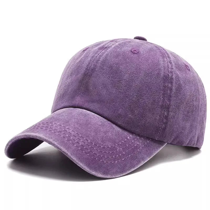 Baseball cap, women's artistic retro outdoor Japanese soft top, summer distressed men's washed cotton duckbill cap