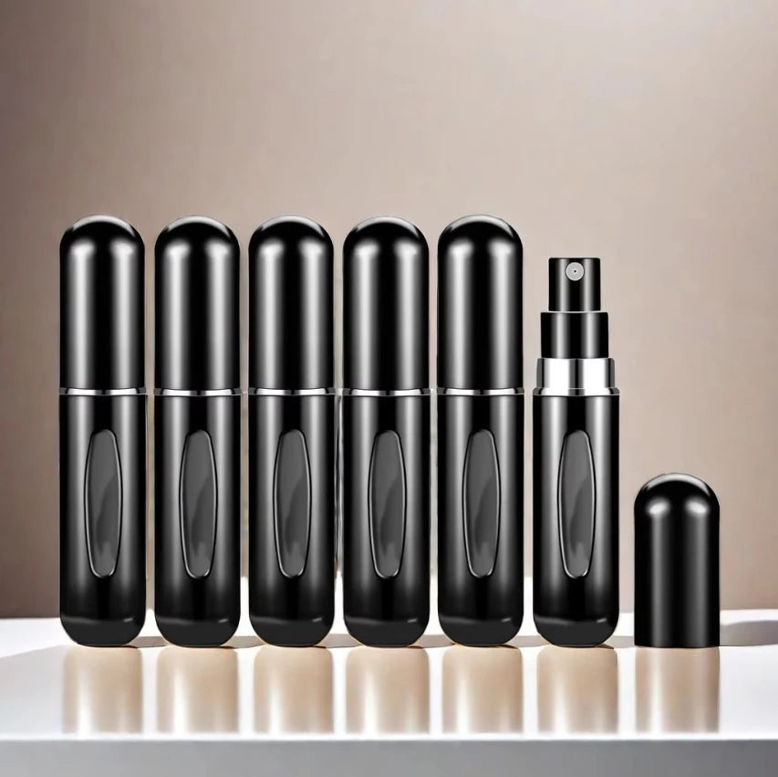 6 Portable Spray Bottles Travel Size 5ml Self-Priming Bottom Fill Perfume Bottle Set