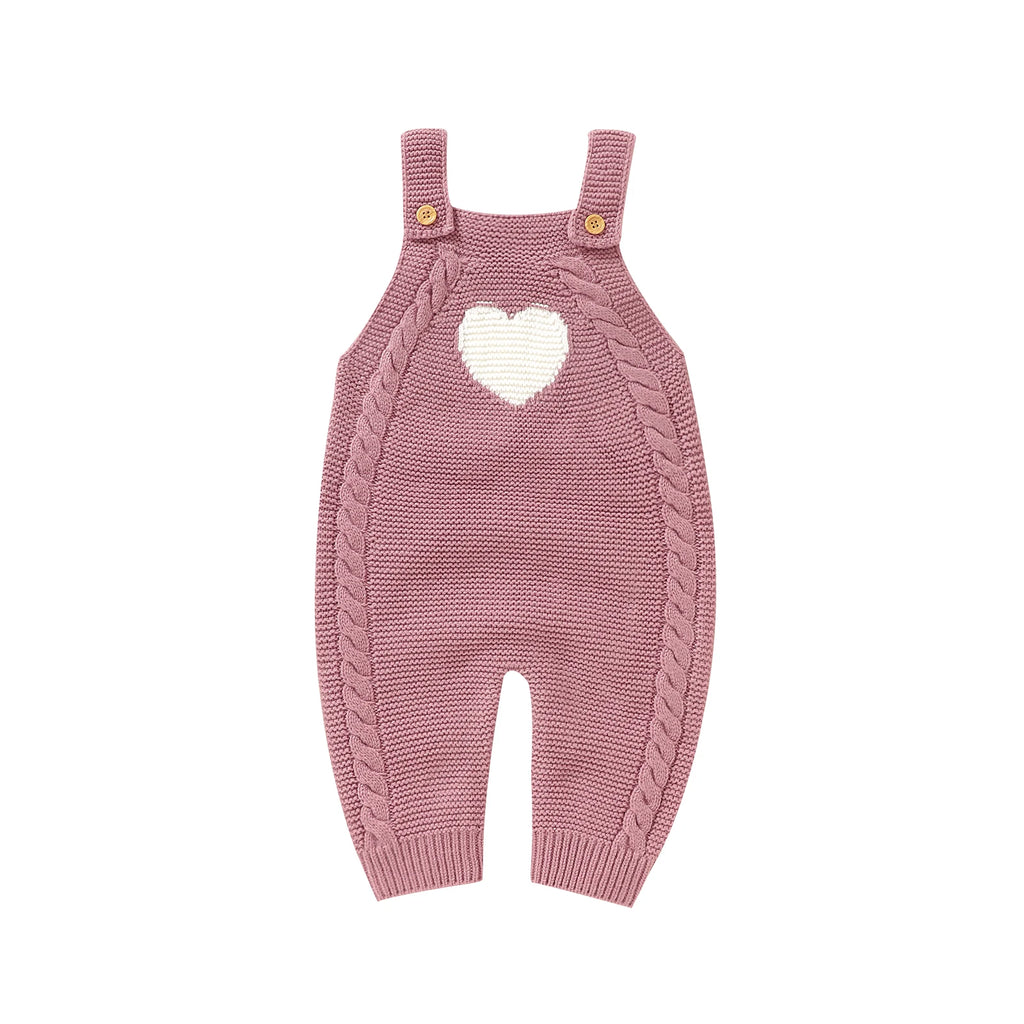 Baby Rompers Knitted Newborn Boys Girls Jumpsuit Sleeveless Autumn Infant Kid Sling Clothes 0-18M Fashion Solid Loving Overalls