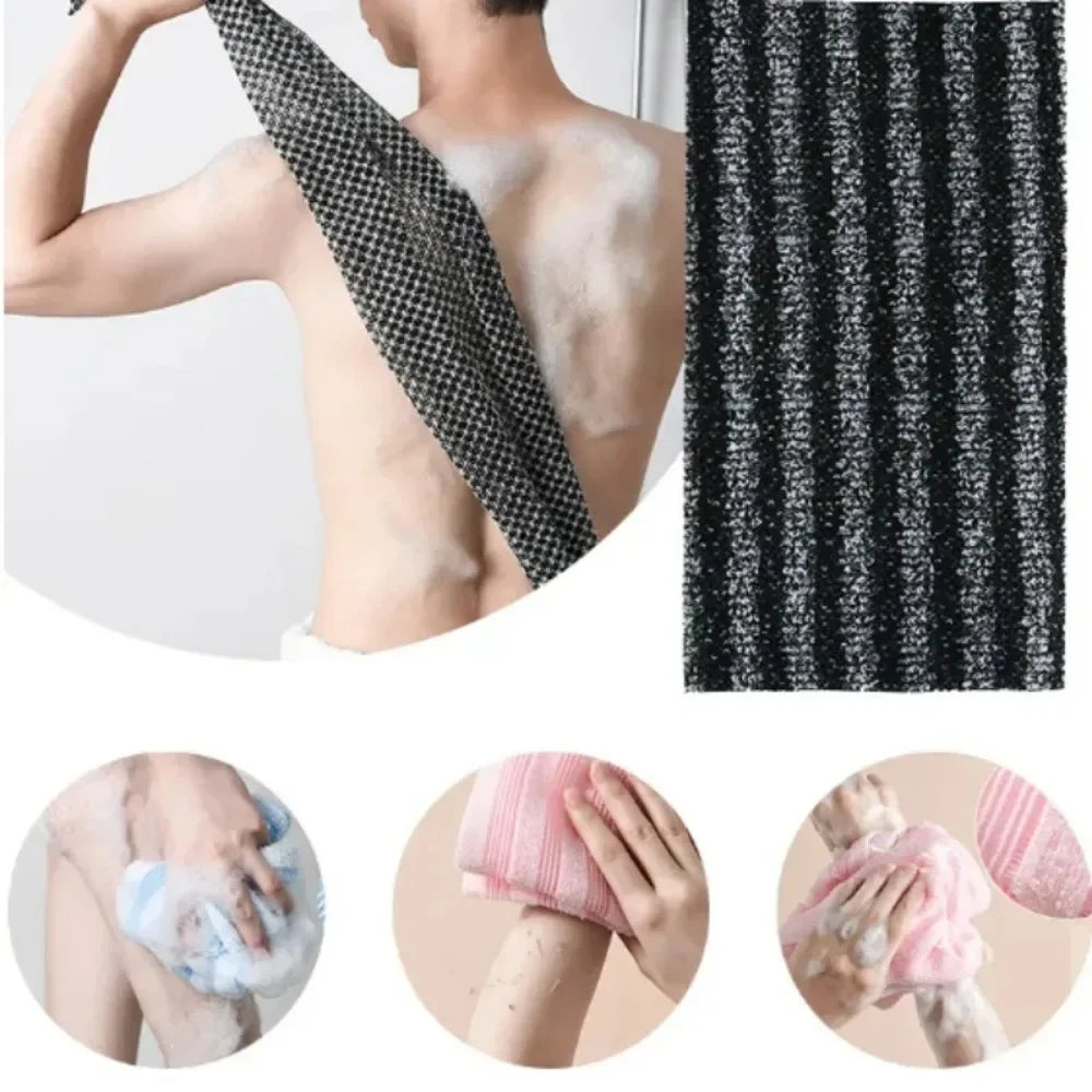 Japanese Rubbing Washcloth Bath Scrubber Nylon Towel Brush for Back Exfoliating Body Scrub Shower Sponge Body Wash Bath Supplies