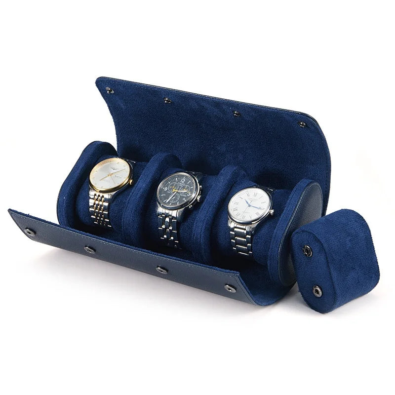 Embers Leather Watch Roll 1 2 3 Slots Luxury Genuine Watch Storage Box Travel Bag Watch Case Gift Box Watch Pouch