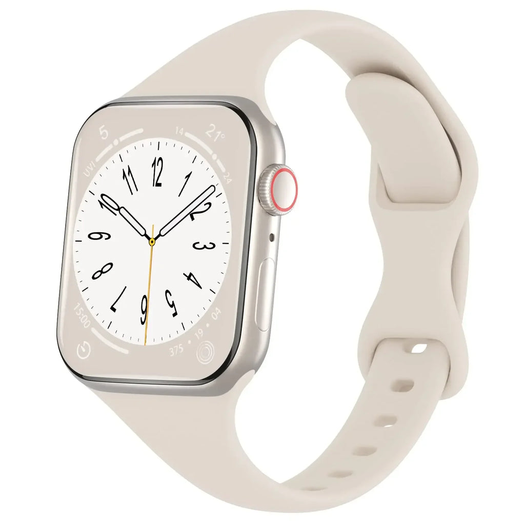 Thin Silicone Strap For Apple Watch 40mm 44mm 45mm 41mm 38mm 42mm Solid Color Strap Bracelet For IWatch Series 1 2 3 4 5 6 SE 7