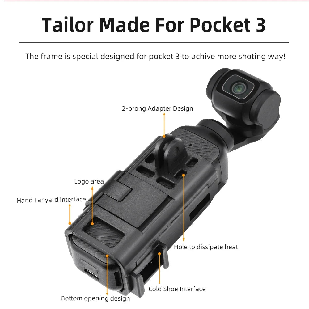 Flymile Adapter Frame for DJI Osmo Pocket 3 Expansion Bracket Magnetic Protective Case Camera Photographic Accessories