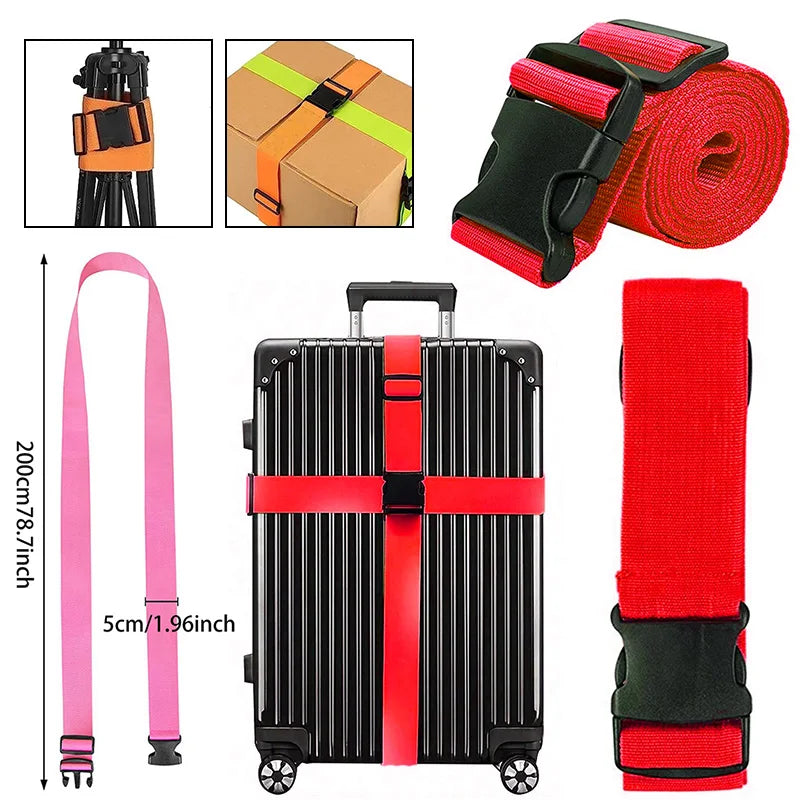 NEW Straight Shaped Luggage Straps for Suitcase,Luggage Belt with Adjustable Release Buckle Travel Accessory,Easily Identified