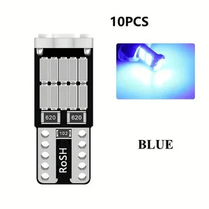 10PCS T10 W5W LED Bulbs - 6000K Cool White 4014 26SMD Canbus, Fits 168 194 5w5 for Car Interior & Signal Lights Upgrade