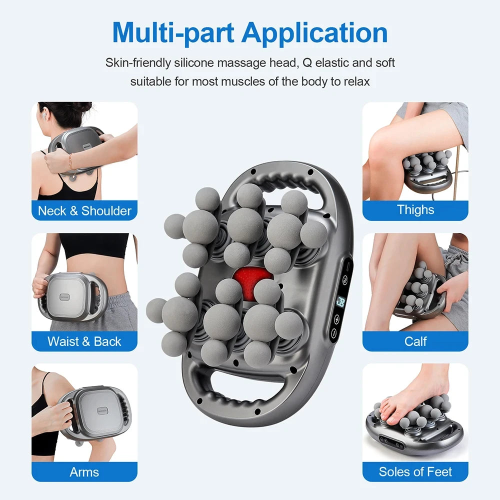 22-Head Deep Tissue Percussion Massage Gun, High-Power Vibration for Targeted in Back Neck & Shoulders Massage
