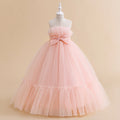 2023 Summer Girls Dress Tulle White Party Bridesmaid Dresses For Children Costume Elegant Kids Girl Wedding Evening Vestidos