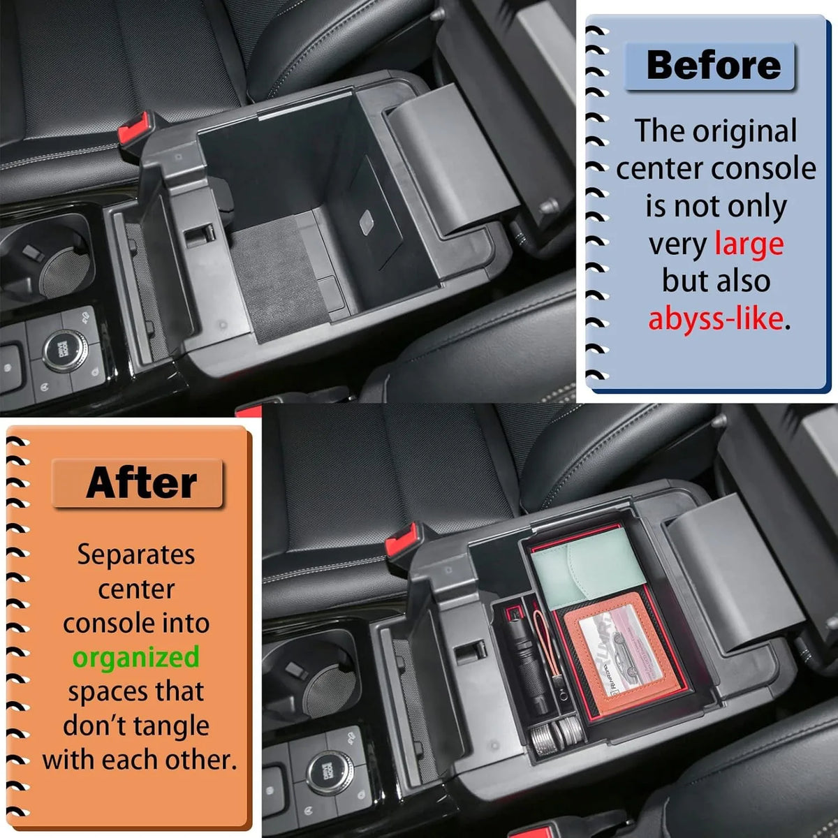 NOEEI Popular for 2020-2026 Ford Explorer Accessories Car Center Armrest Storage Box Organizer