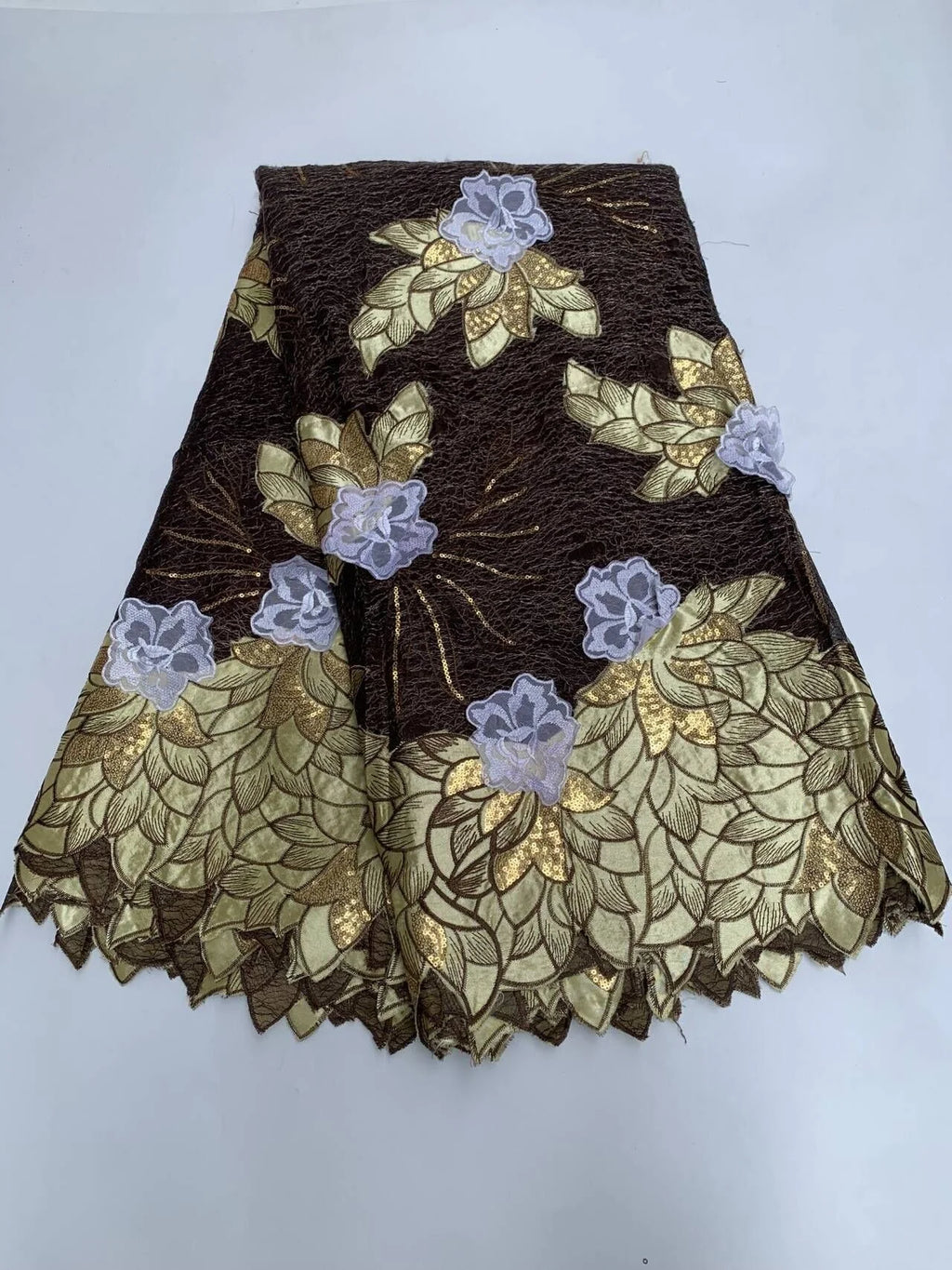 2026 High-Quality African Nigerian Tulle Lace Fabric Sequins Embroidery French Guipure Luxury Prom Party Dresses Beaded 5 Yards
