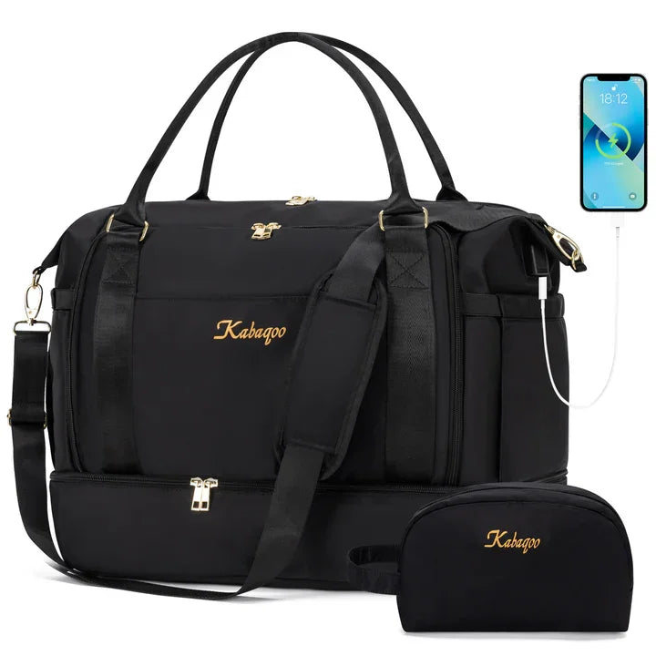 Waterproof Travel Luggage Bag Large Capacity Dry Wet Separation Sports Bag with USB Charging Port Gym Yoga Handbag for Traveling
