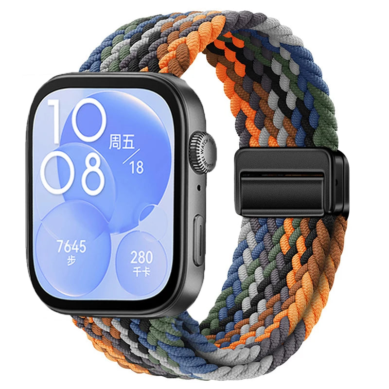 Magnetic Buckle Strap for Huawei Watch Fit 3/4/4 Pro Nylon Loop Bracelet Correa for Huawei Watch Fit 5/Fit 5 Pro Smart Wristband