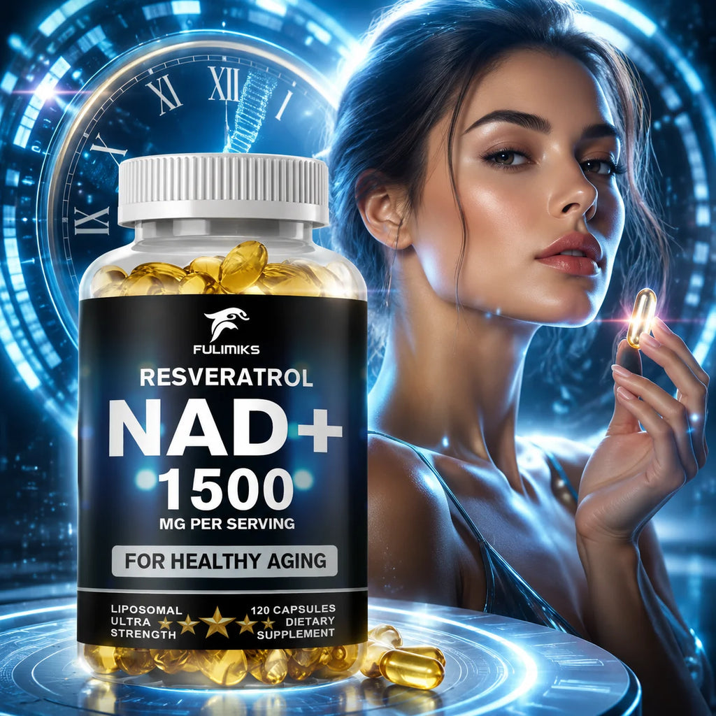 Ergothioneine & NAD+ 1500mg 2-in-1 Supplement Set, with Spermidine, Fisetin & Resveratrol, Support Cellular Energy Production, Maintain Healthy Aging, for Men & Women
