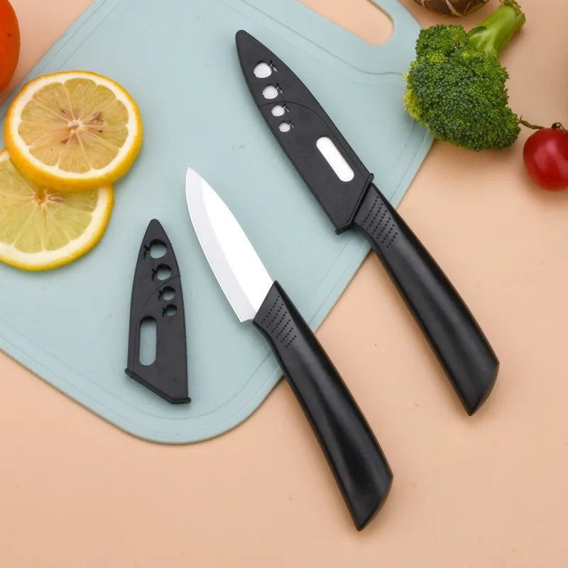 3/4/5 Inch Ceramic Knife Can Resist Oxidation Without Rust Fruit  Knife Cover Portable Baby And Toddler Food Preparation Knivse
