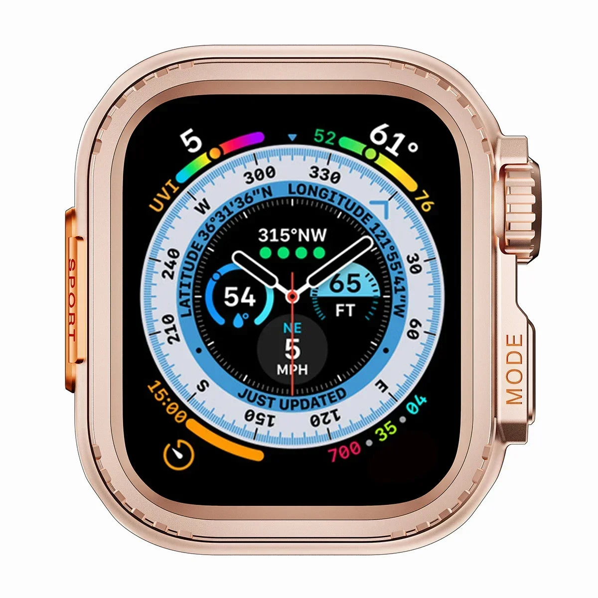 45MM 44MM Metal Watch Case For Apple Watch Series 9 8 7 5 6 4 SE 45mm Sport Change To Ultra Protection Bumper Cover