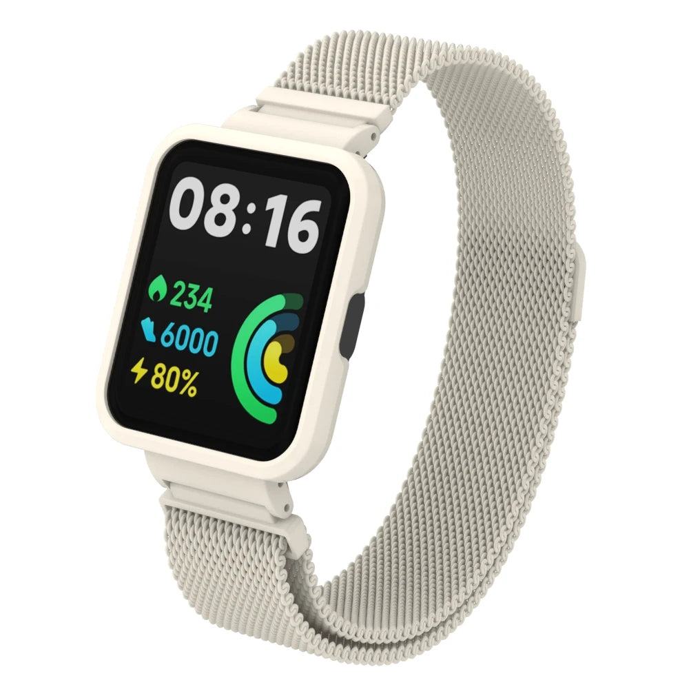 Milanese Strap For Xiaomi Redmi Watch 2 Lite Smart Watch Metal Frame Protector Case Bracelet Watchband For Redmi Watch 1 strap