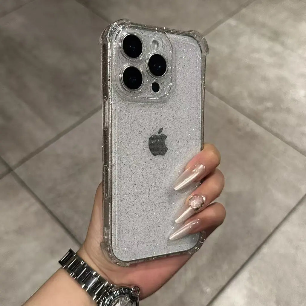 Glitter Bling Clear Case for iPhone 18 17 16 15 14 13 12 11 Pro Max XS XR 16PLUS AIR 16E Silicone Soft Transparent Bumper Cover